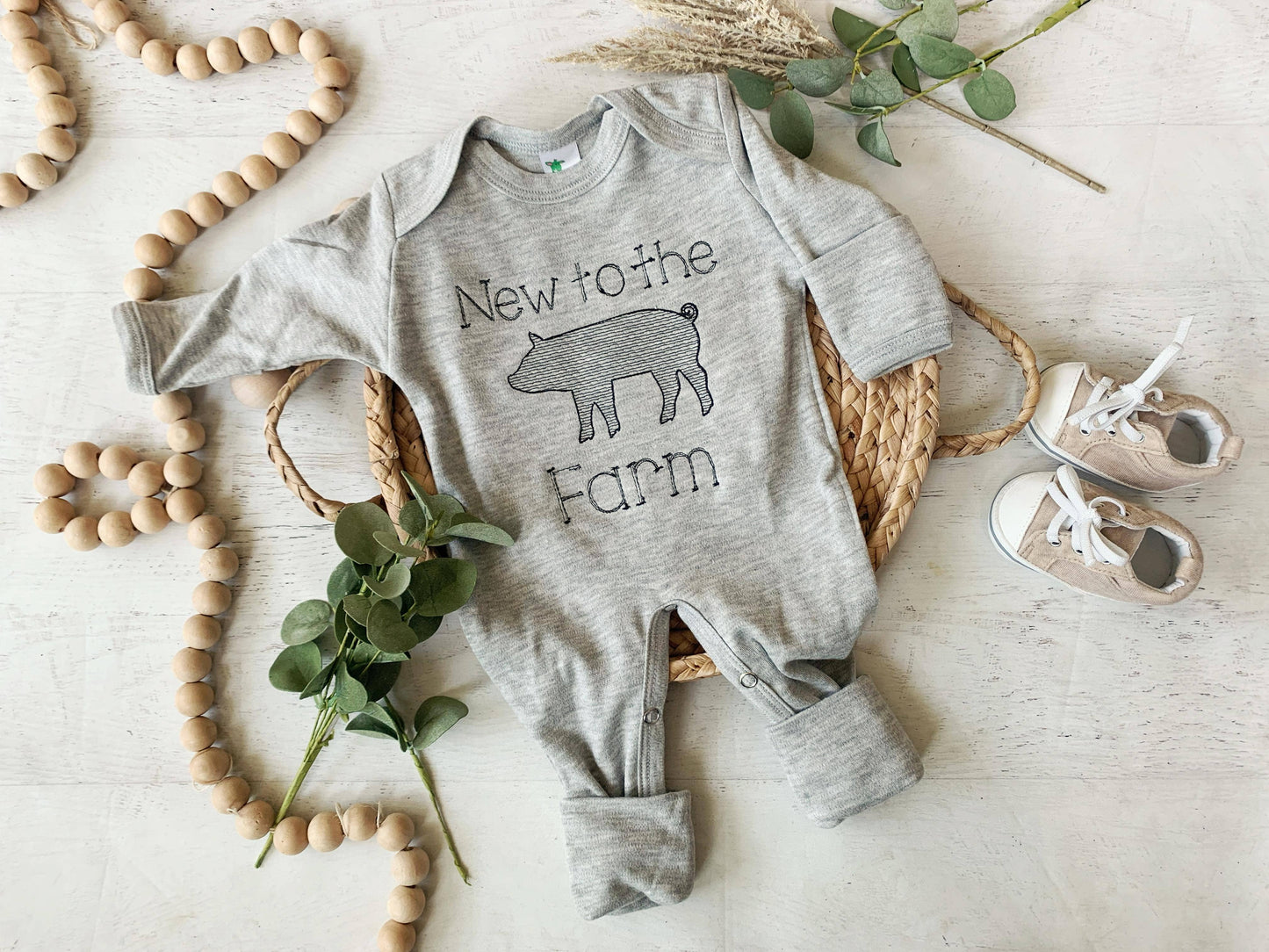Baby Romper | Baby Boy Outfit - New To the Farm - Animal