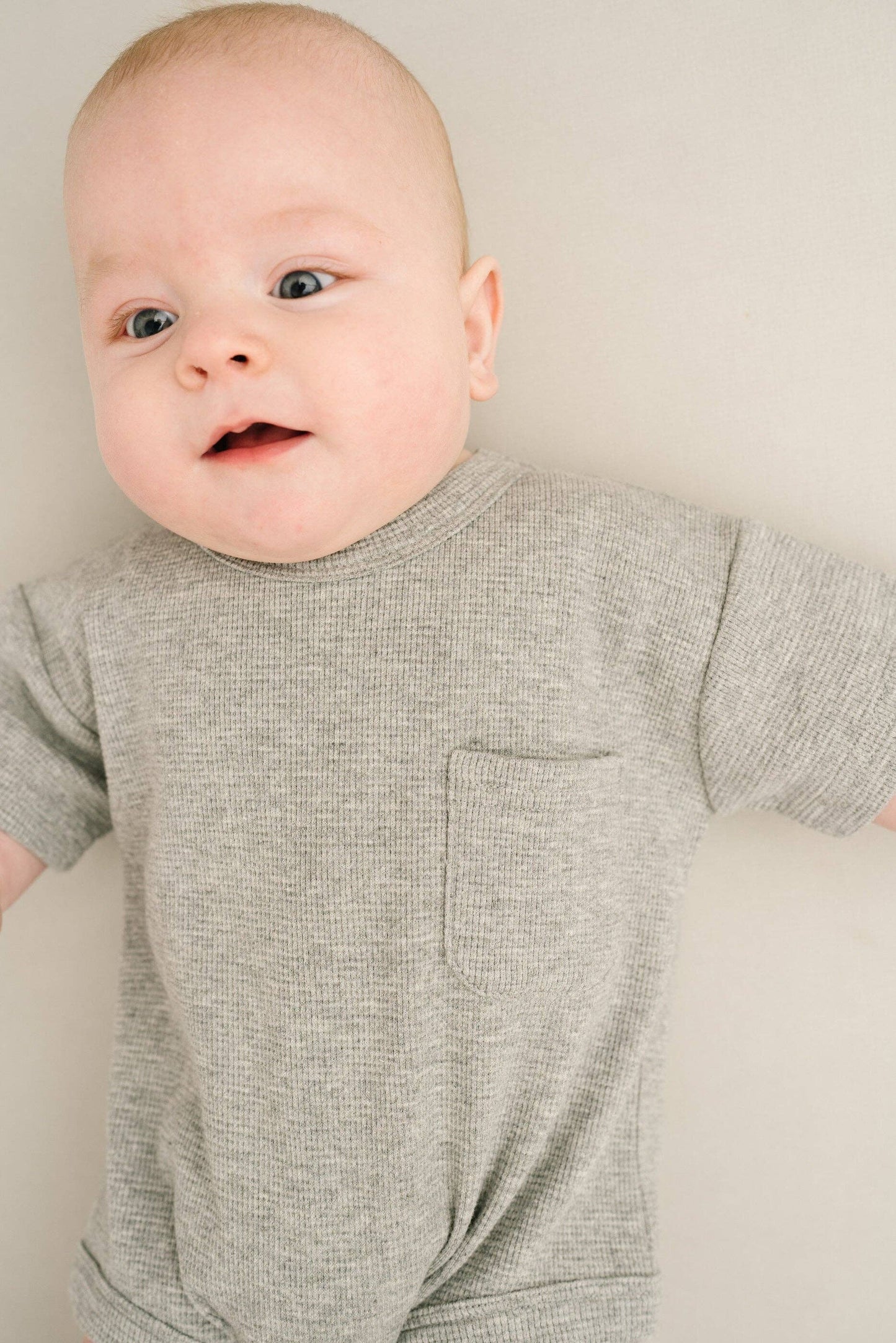Stormy Waffle Pocket Romper