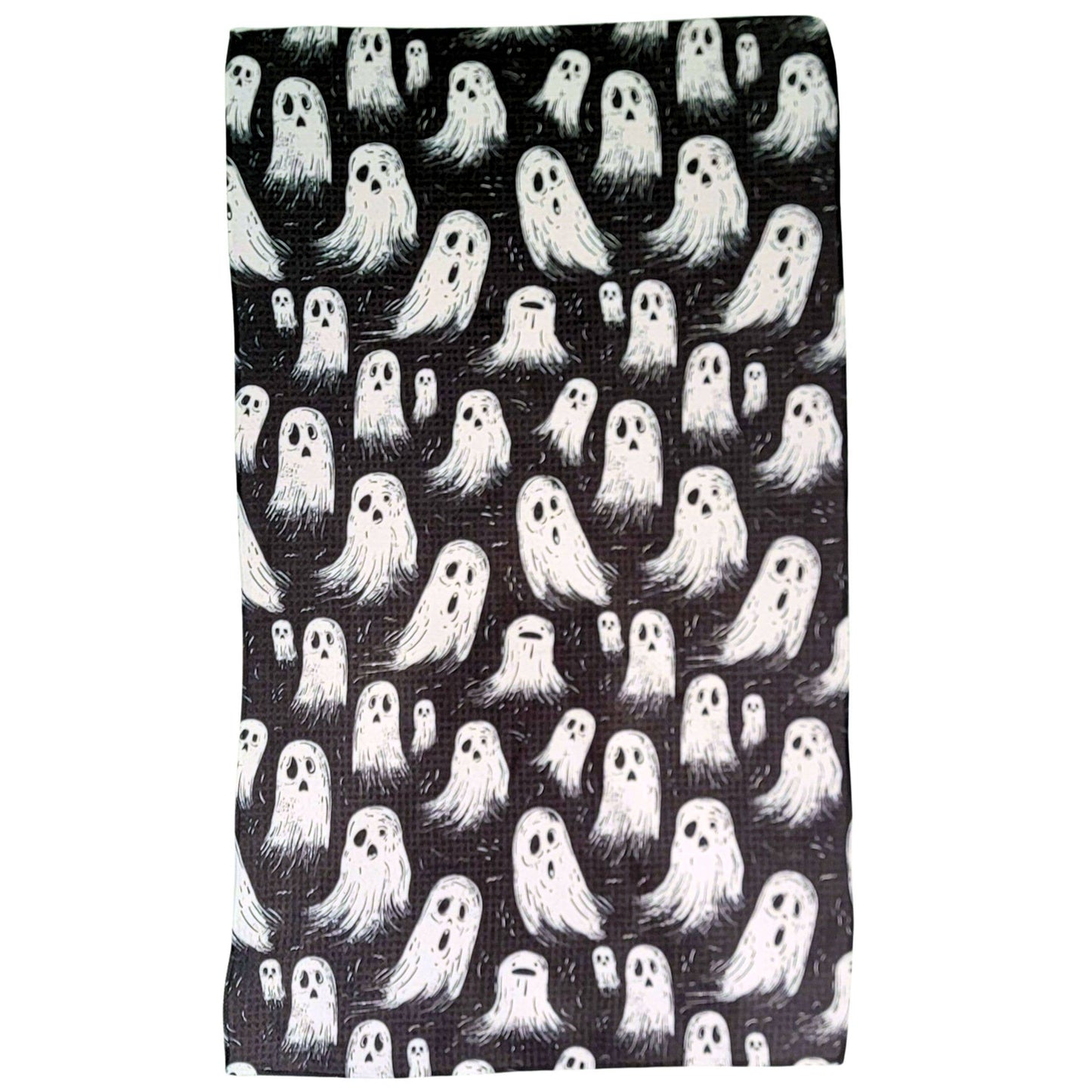 Ghost On Halloween Waffle Kitchen Tea Towel