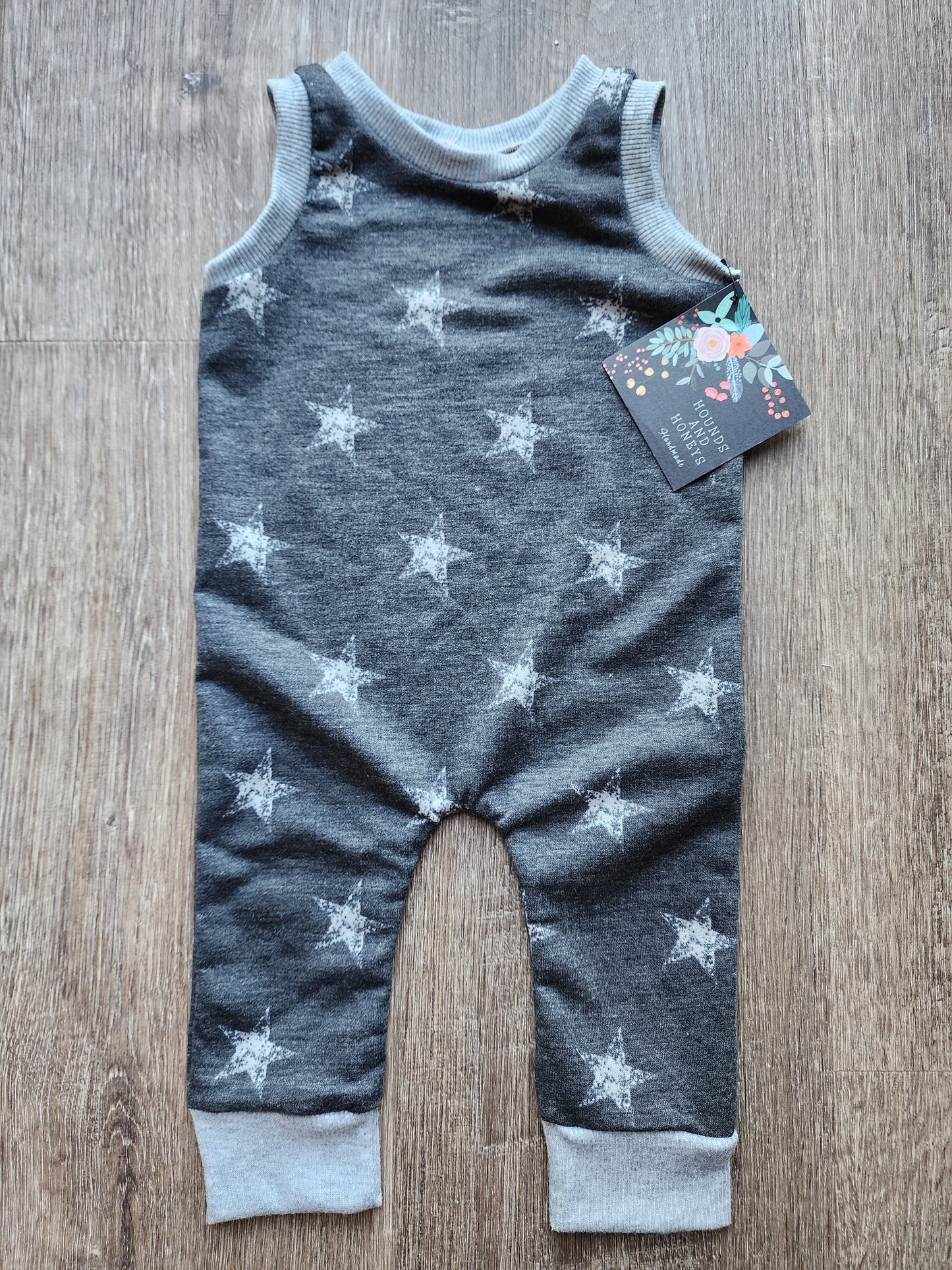 Gray Stars Romper