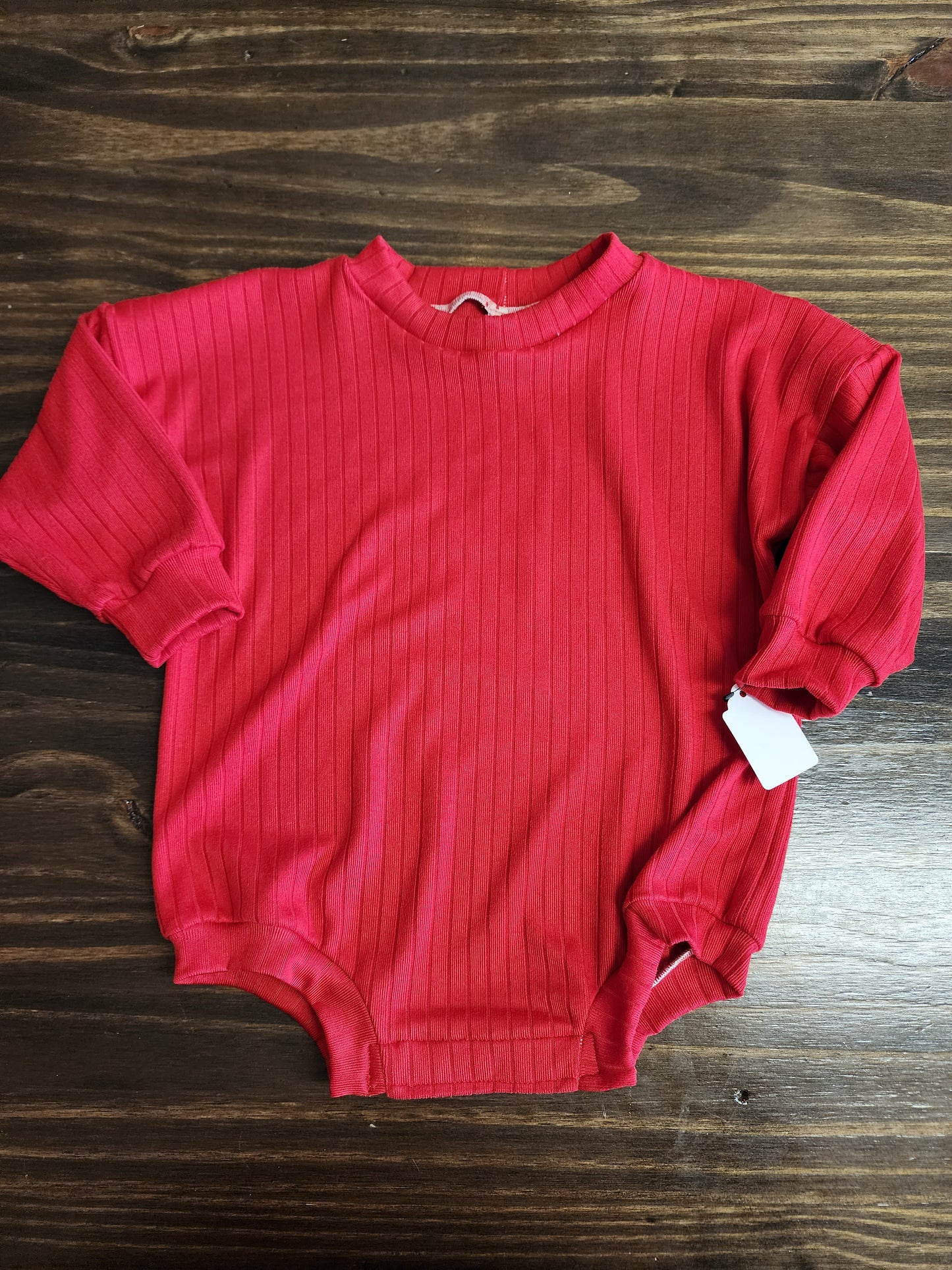 Red Ribbed Bubble Romper