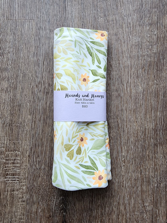 Sunflower Knit Swaddle Blanket