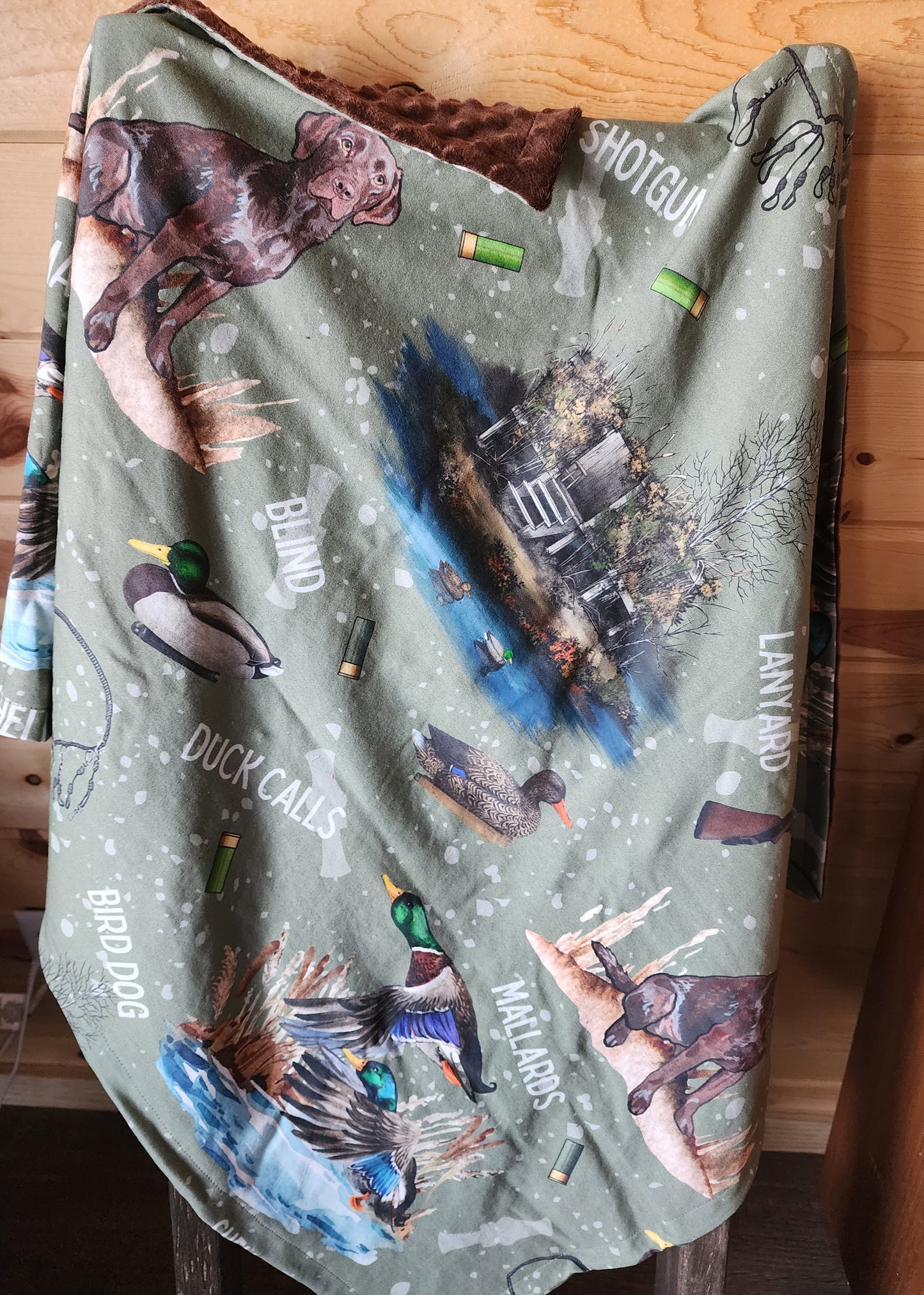 Duck Hunting Dog Minky Blanket