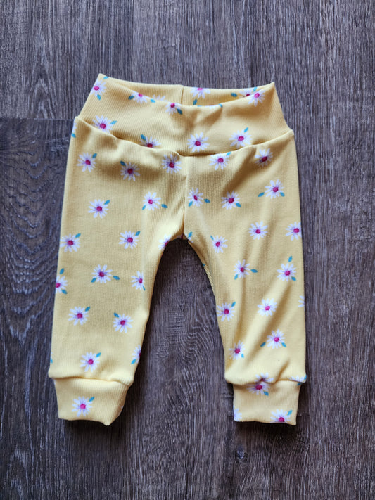 Yellow Ribbed Knit Leggings