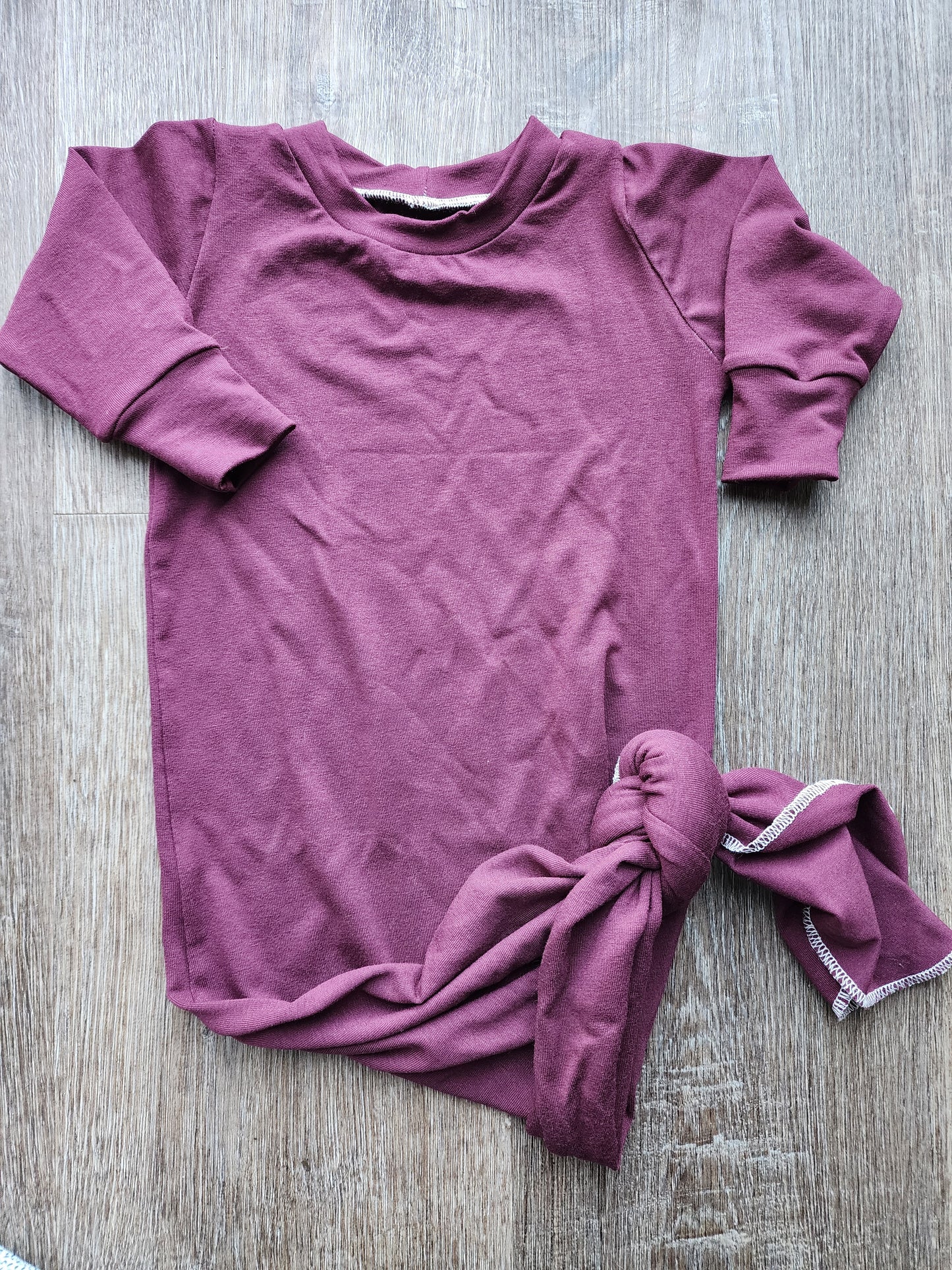 Bamboo Maroon Knotted Gown
