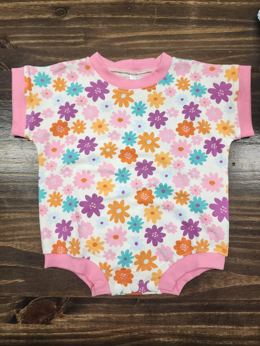 Pink Flower Romper