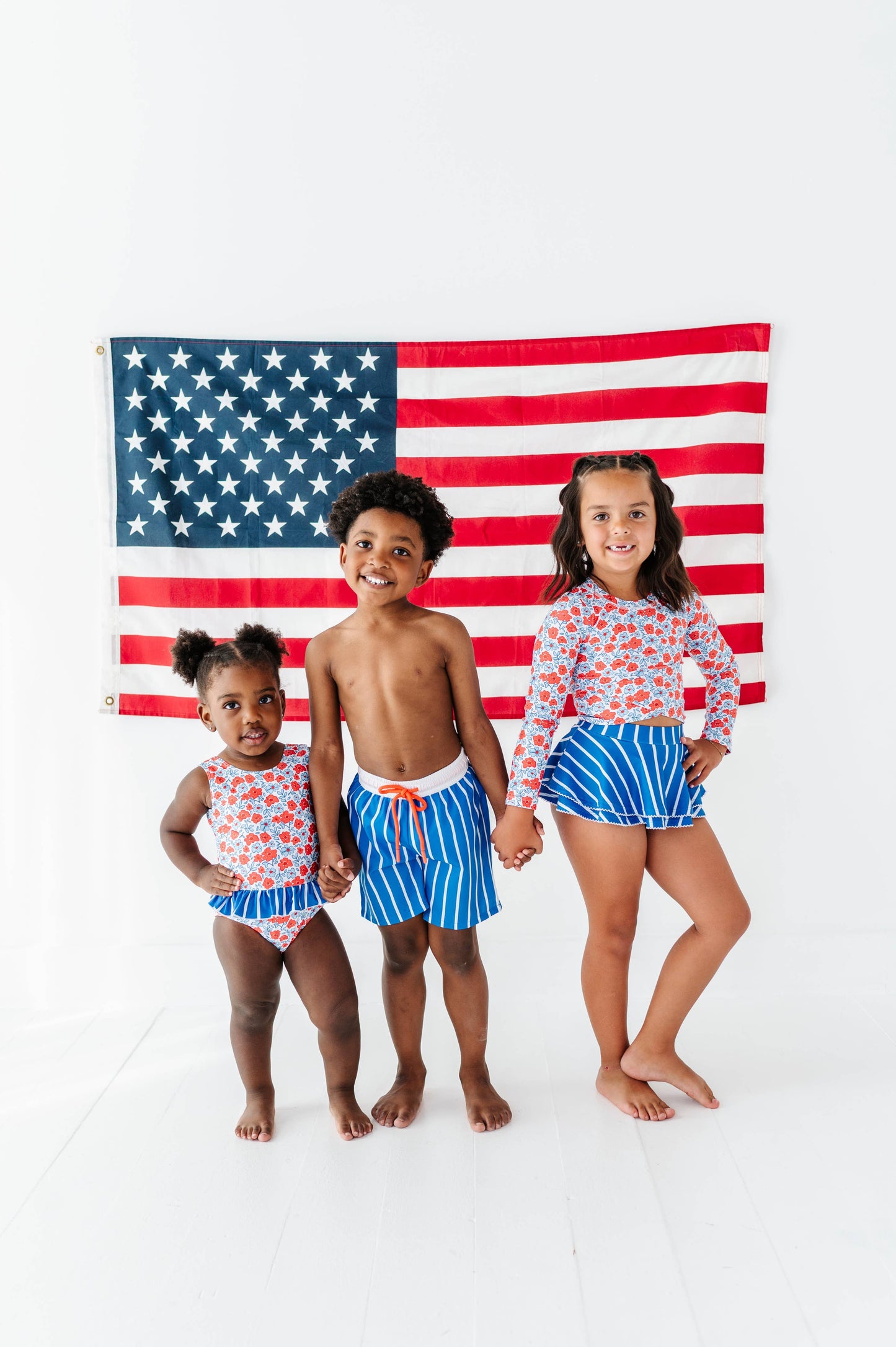 Ditsy 4th of July Floral | Skirted ONE-Piece