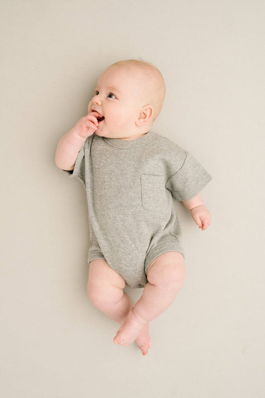 Stormy Waffle Pocket Romper