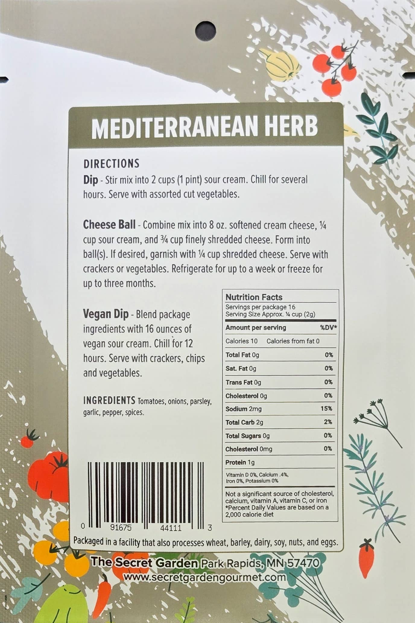 Greek Goddess Dip Mix
