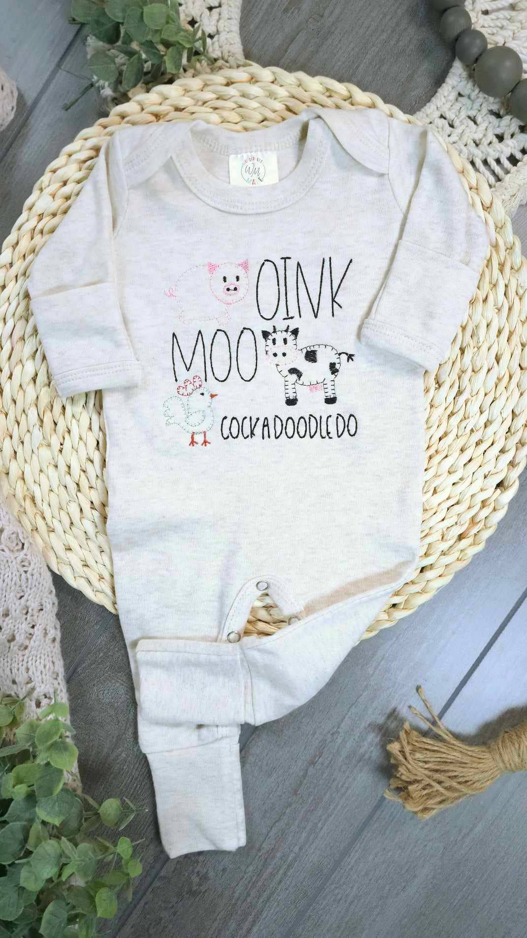 Baby Romper | Farm Animals - Oink Moo CockadoodleDo