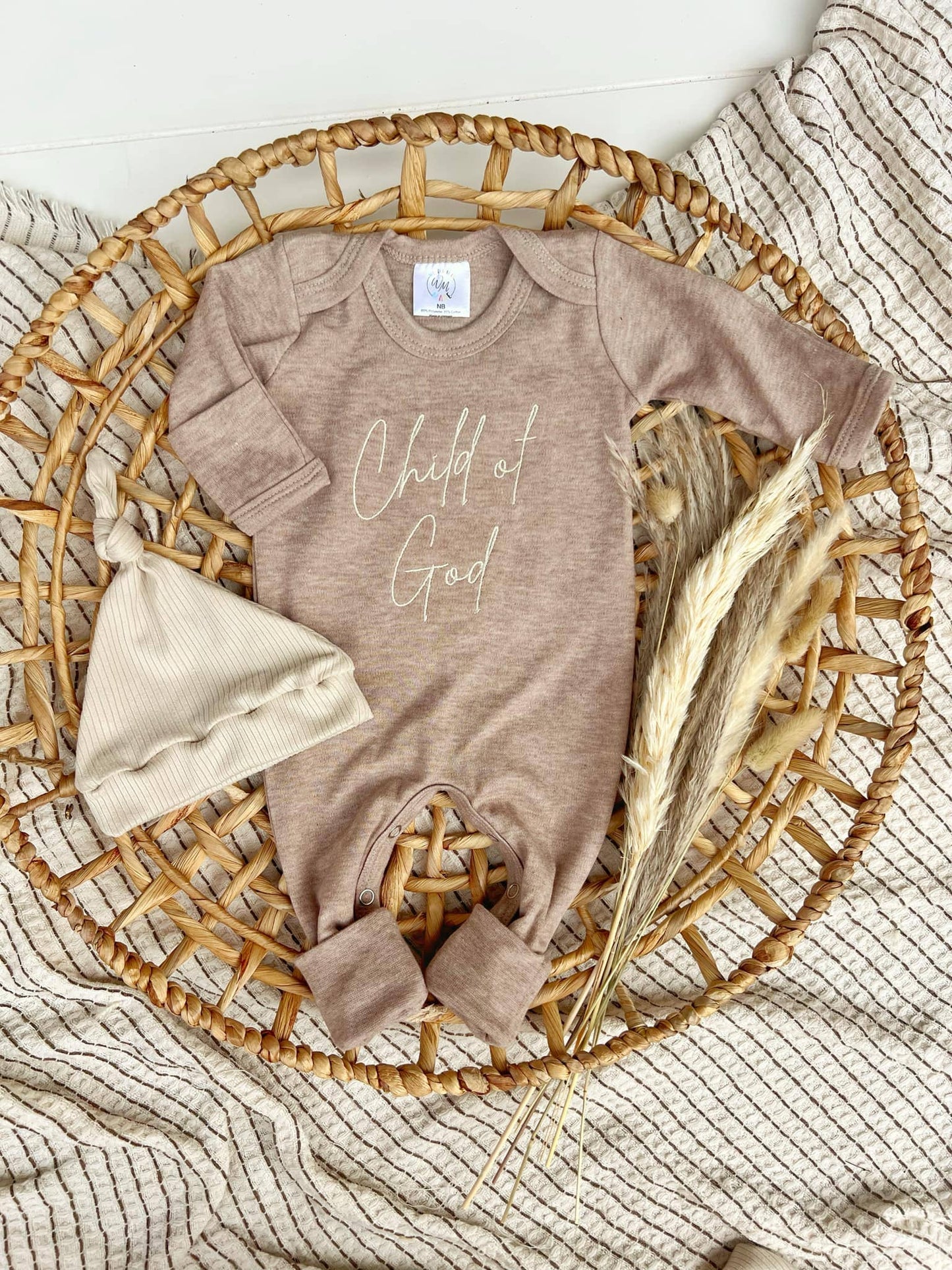 Baby Romper | Child of God Mocha Brown Outfit: Romper Only