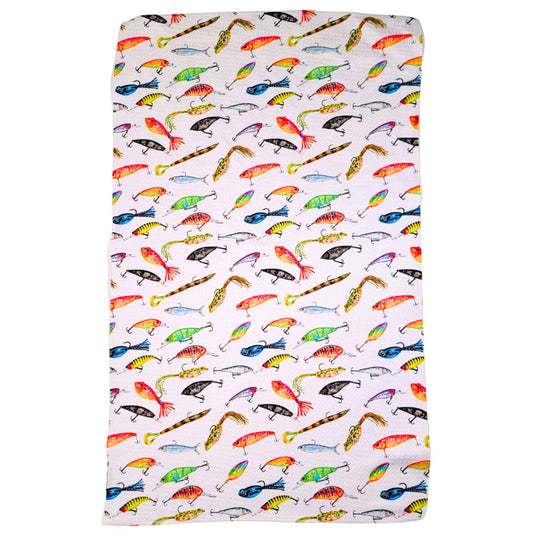 Grandpa's Tackle Box Camping Tea Towel - Fathers Day