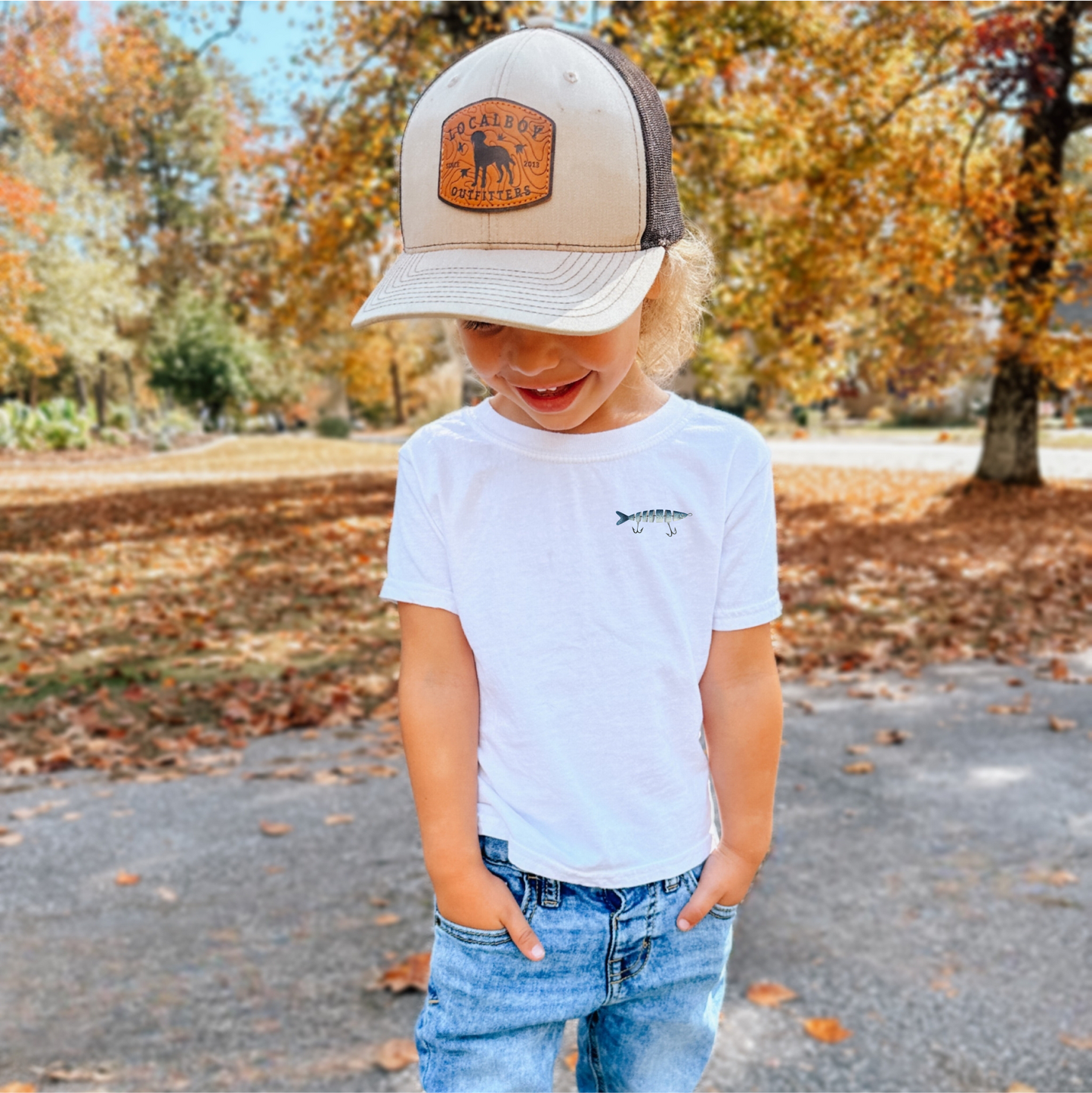 Keepin' It Reel Kid's Fishing Tee: Light Blue