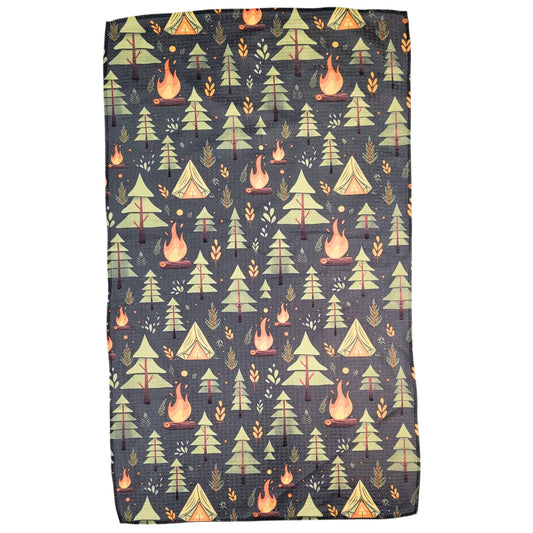 Summer Campfire Night Kitchen Tea Towel - Fathers Day