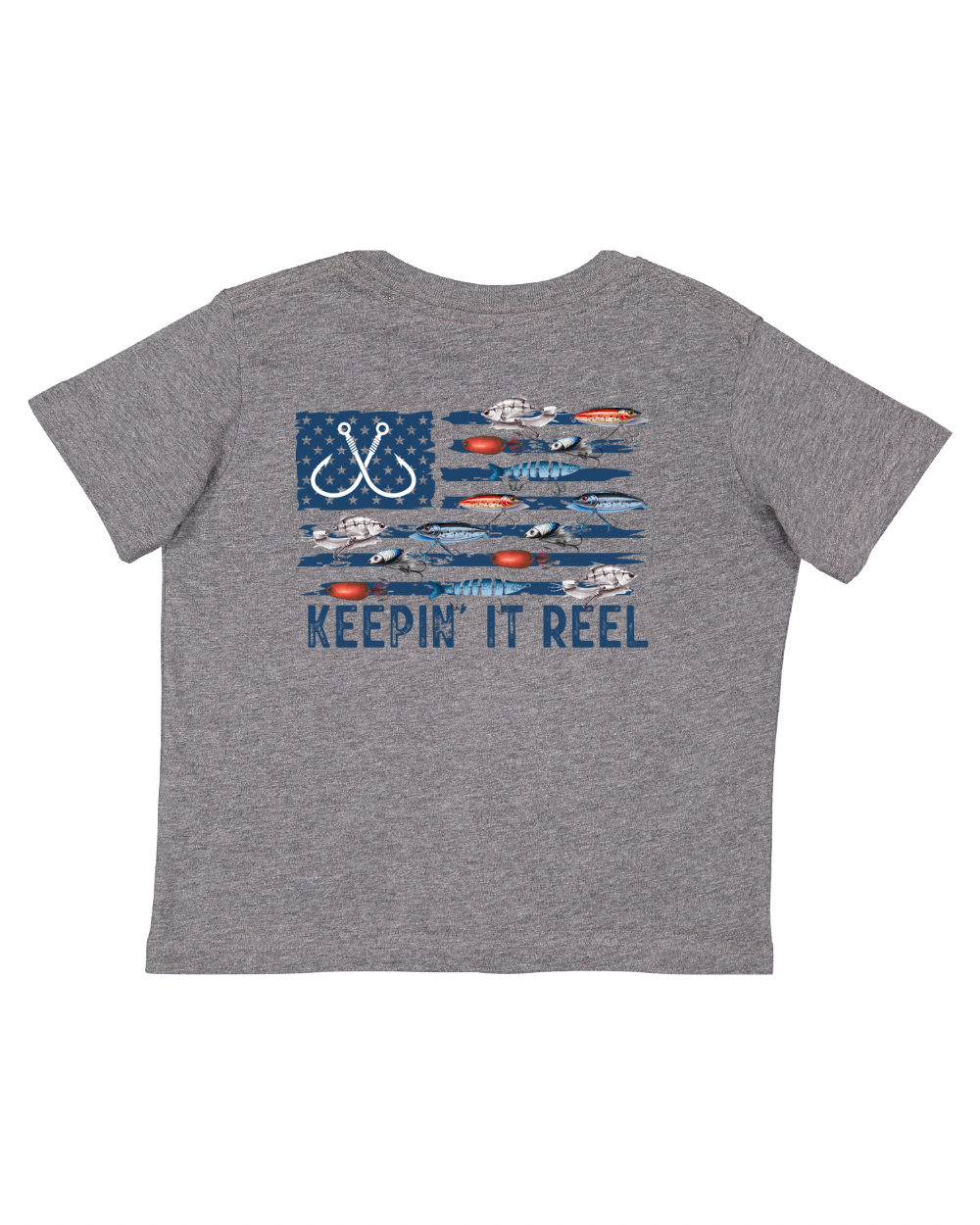 Keepin' It Reel Kid's Fishing Tee: Light Blue