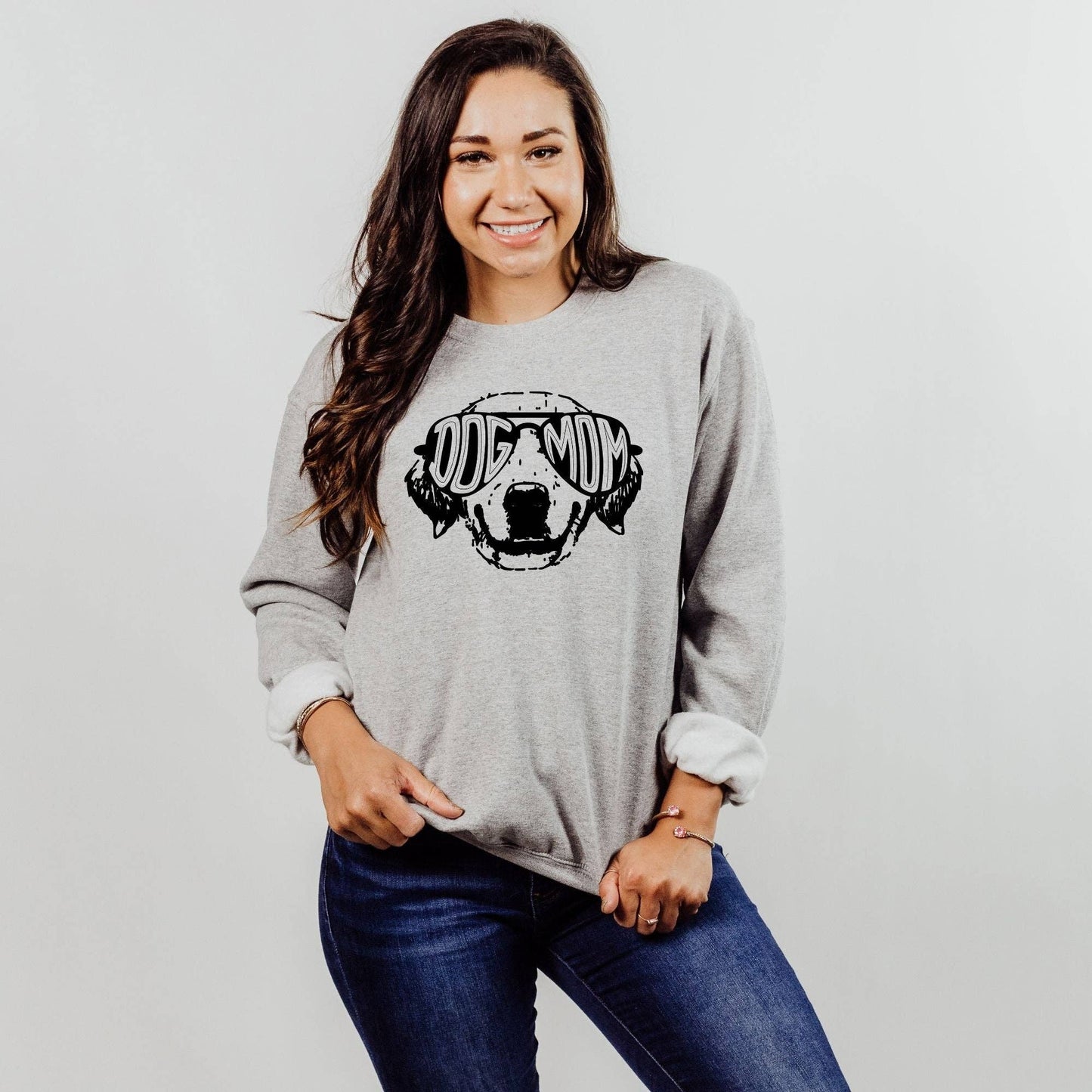 Dog Mom Crewneck Sweatshirt Hoodie / Grey Crewneck
