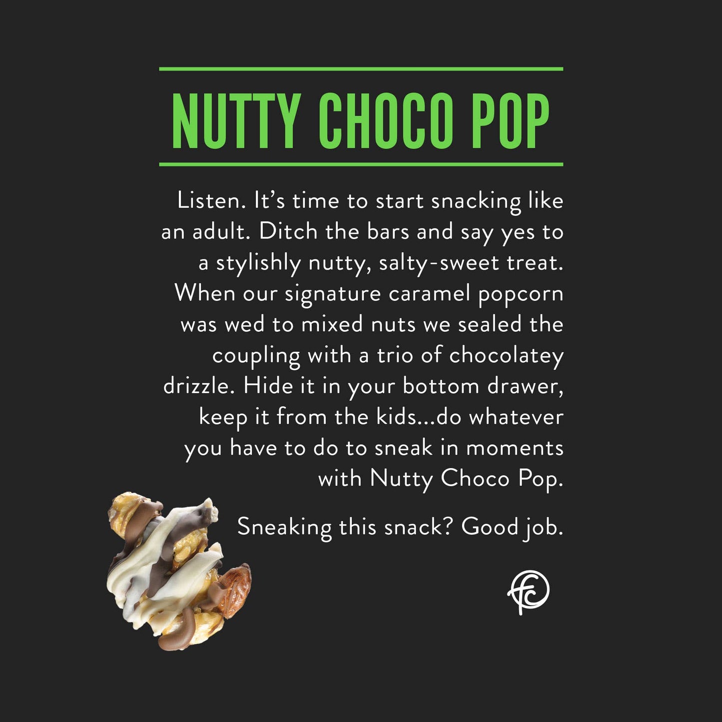 Nutty Choco Pop | Caramel Corn Chocolate Popcorn | 5-ounce Bags
