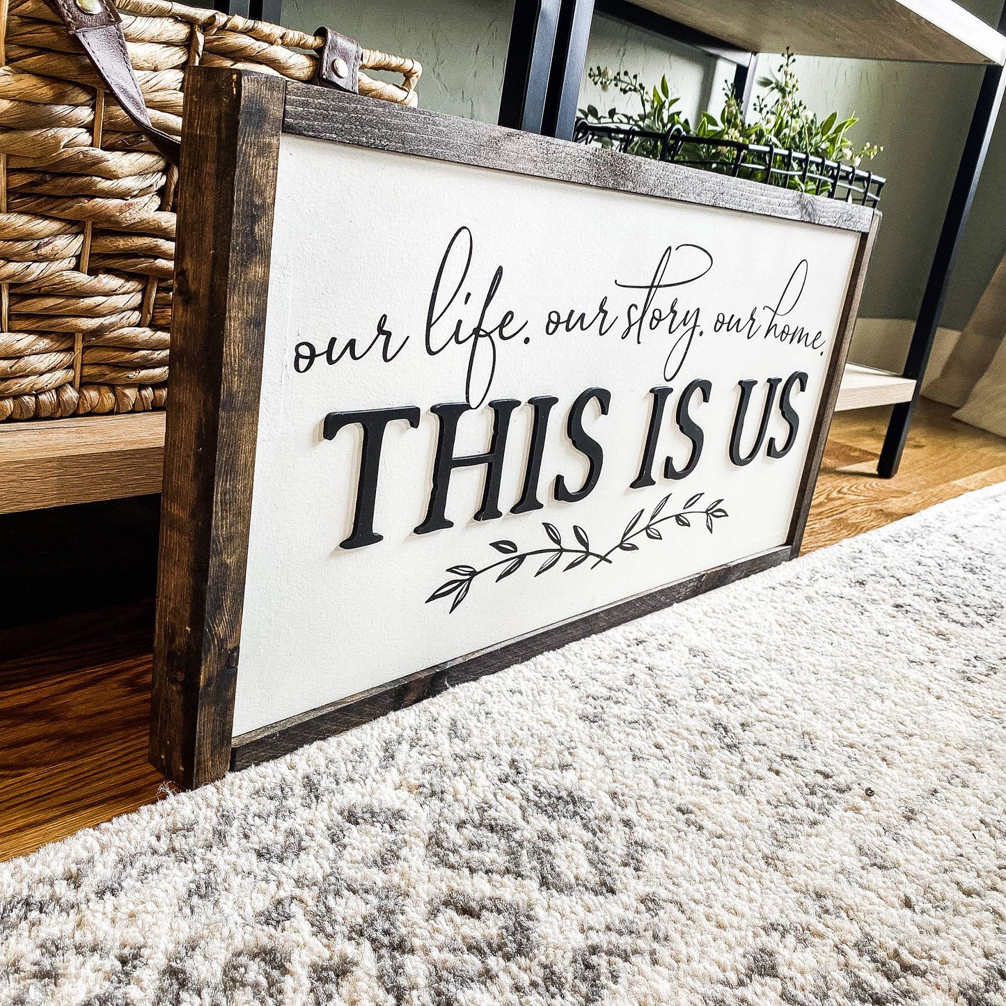 This is Us Laser 3D Wood Sign: Dark Walnut