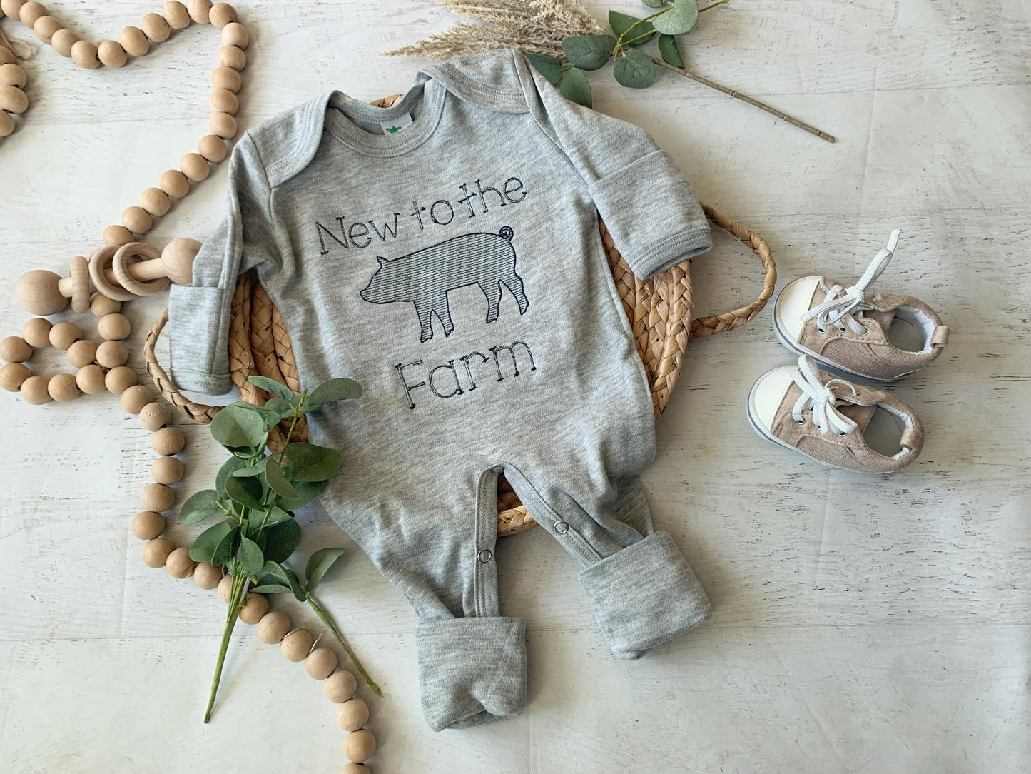 Baby Romper | Baby Boy Outfit - New To the Farm - Animal