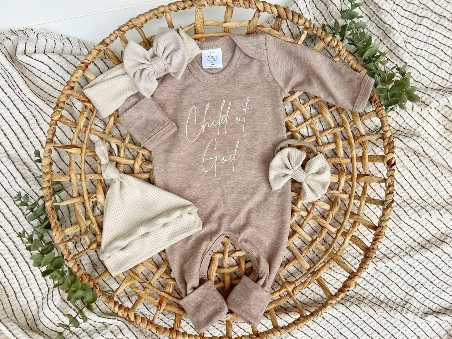 Baby Romper | Child of God Mocha Brown Outfit: Romper Only
