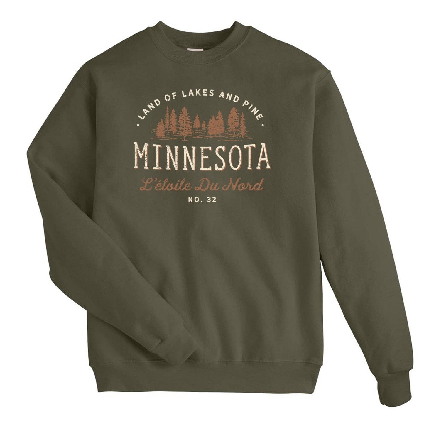 Maple Grove Crewneck: Fatigue Green