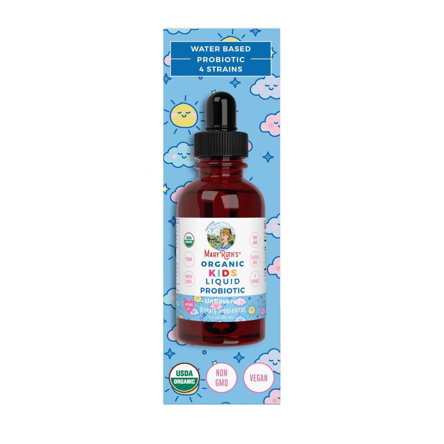 Organic Unflavored Kids Probiotic Liquid Drops, Vegan