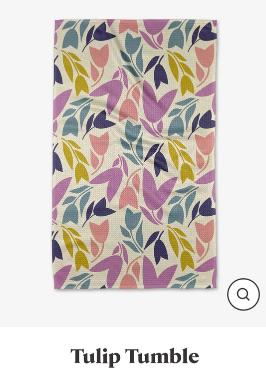 Tulip Tumble Geometry Tea Towel