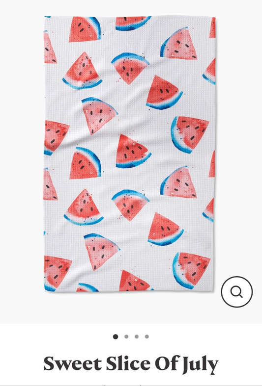 Sweet Slice of July Geometry Tea Towel
