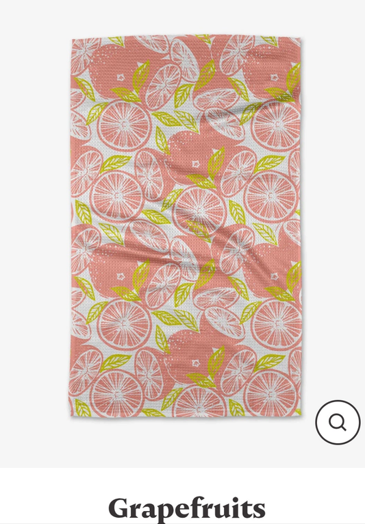 Grapefruits Geometry Tea Towel