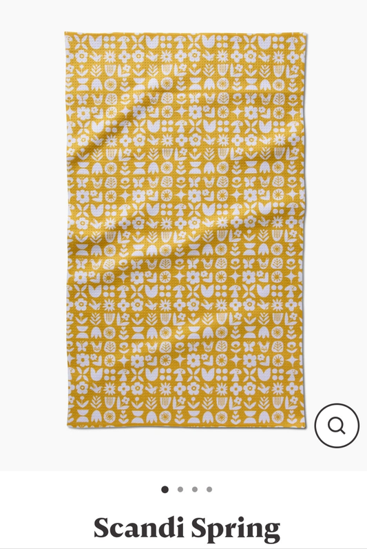 Scandi Spring Geometry Tea Towel