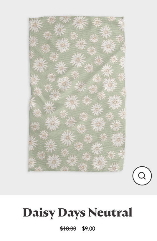 Daisy Days Geometry Tea Towel