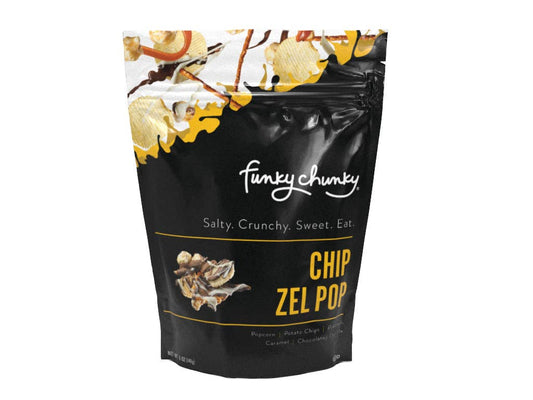 Chip Zel Pop | Caramel Popcorn with Chocolate | 5-ounce Bags