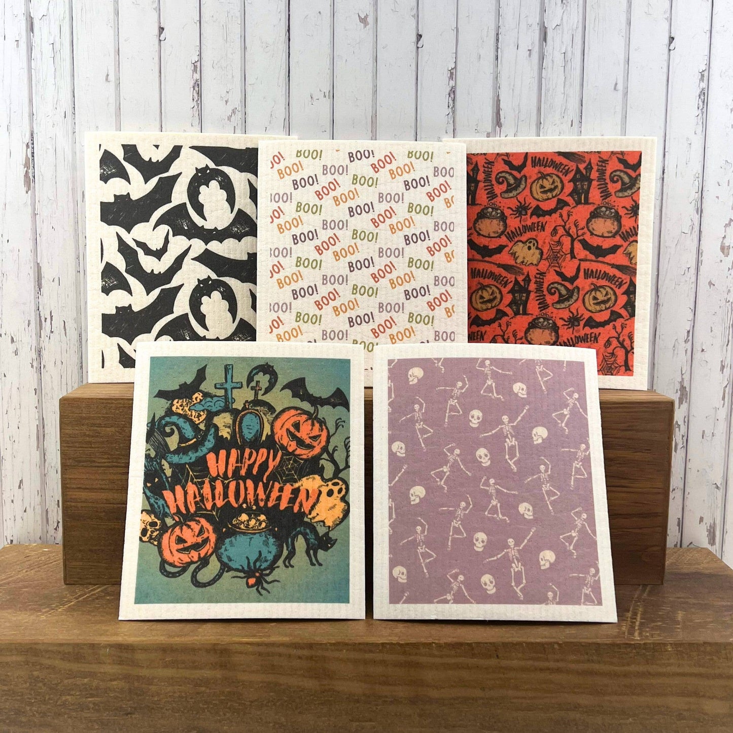 Spooky Bat Pattern Swedish Dishcloth - Halloween Decor