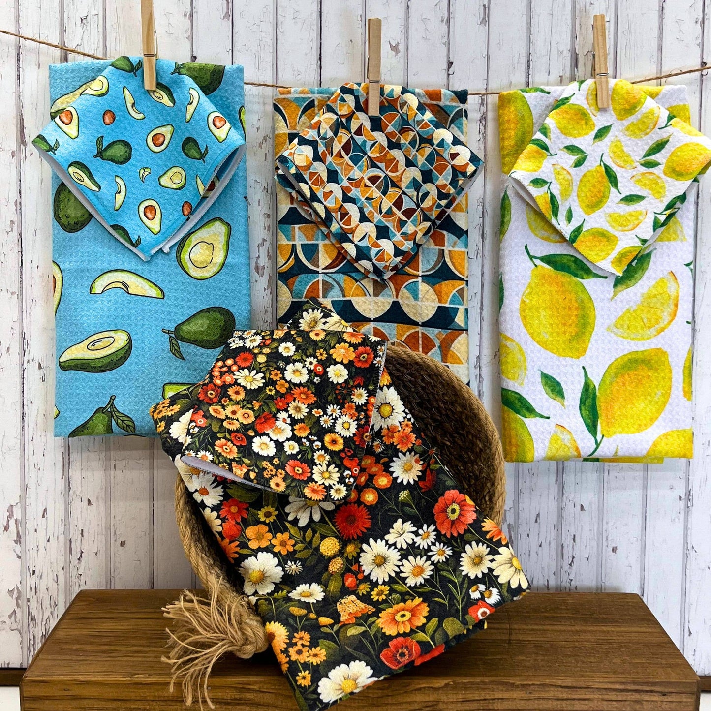 Lemon Kitchen Decor Waffle Kitchen Tea Towels