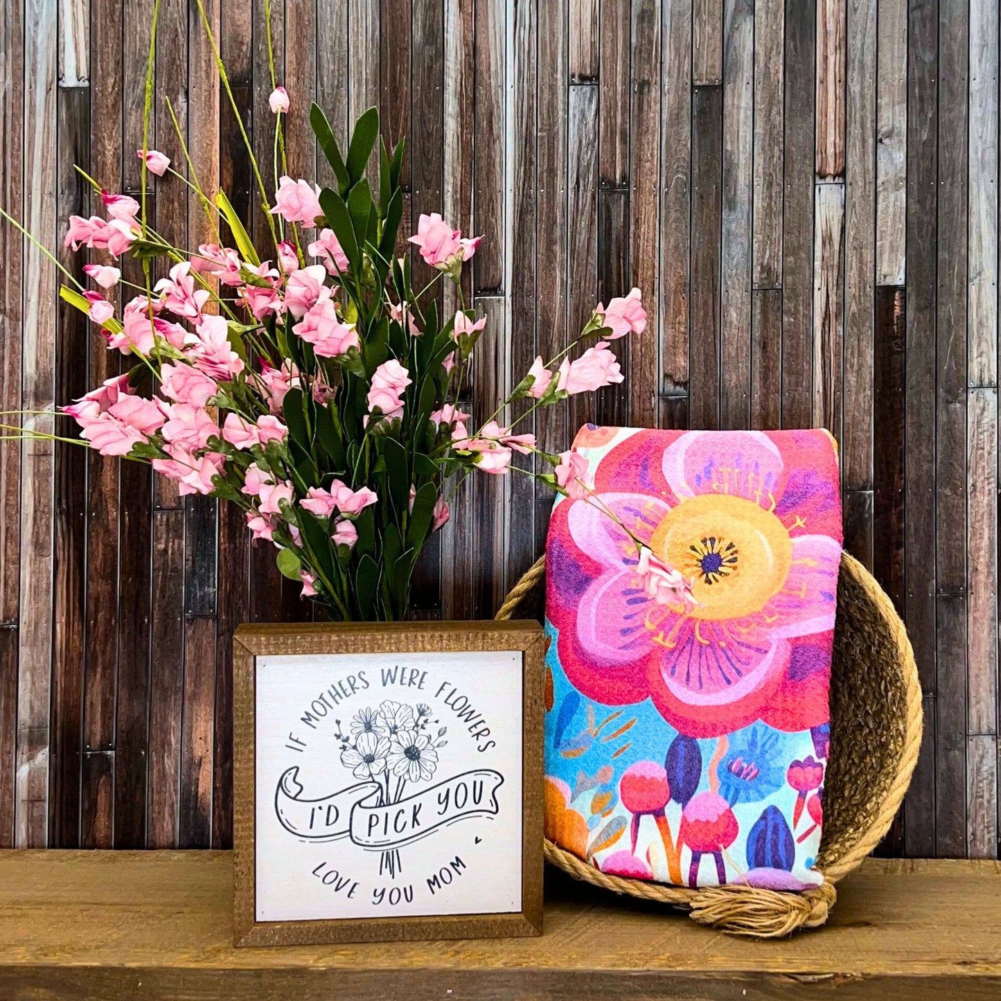 Summer Flower Bloom Kitchen Waffle Towels - Home Decor