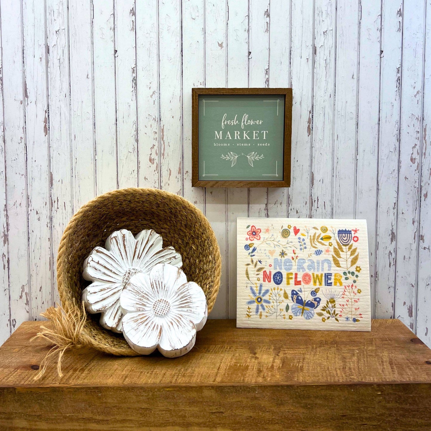 No Rain No Flowers Spring Swedish Dishcloths - Spring Decor