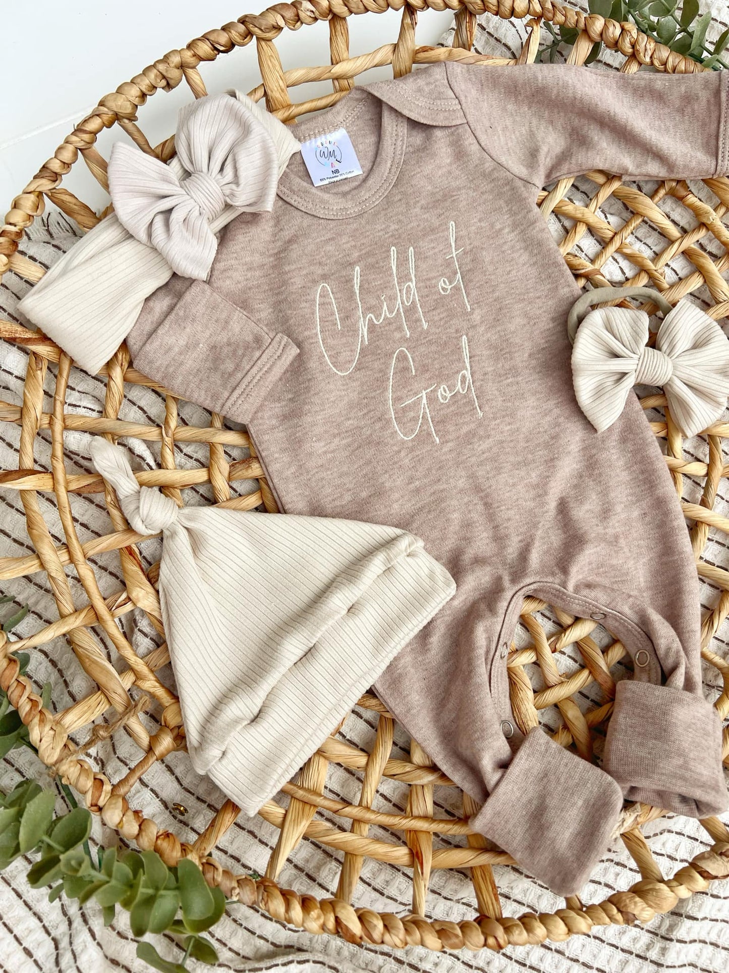 Baby Romper | Child of God Mocha Brown Outfit: Romper Only