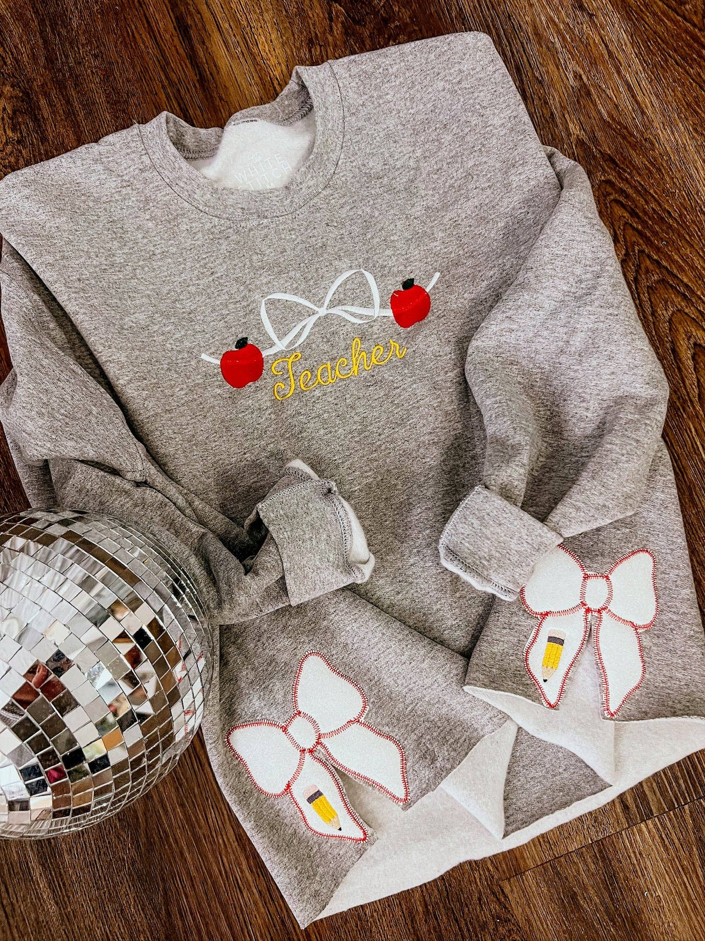 Teacher Bow Sweatshirt | Handmade