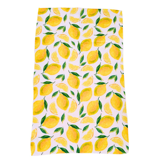 Lemon Kitchen Decor Waffle Kitchen Tea Towels
