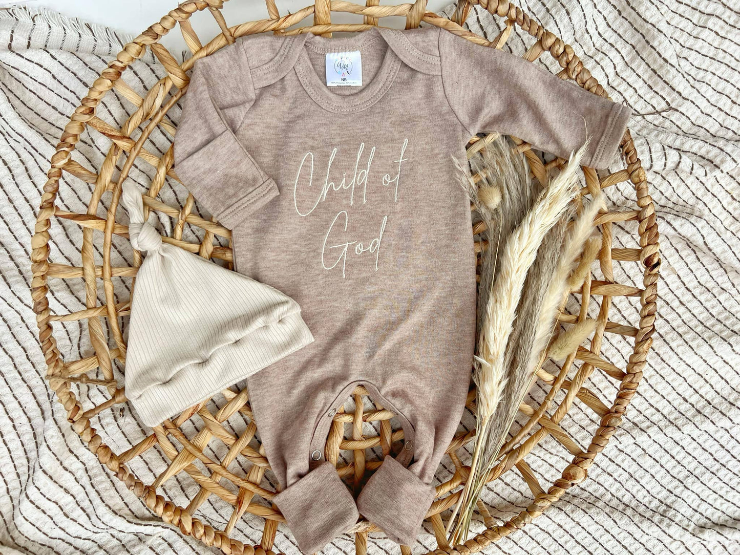 Baby Romper | Child of God Mocha Brown Outfit: Romper Only
