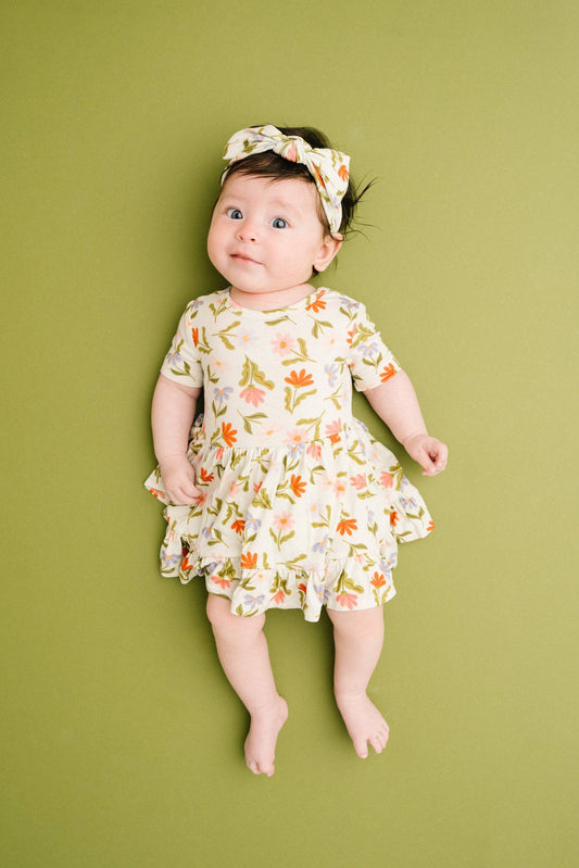 Daisy Daydream Short Sleeve Bodysuit Bamboo Dress