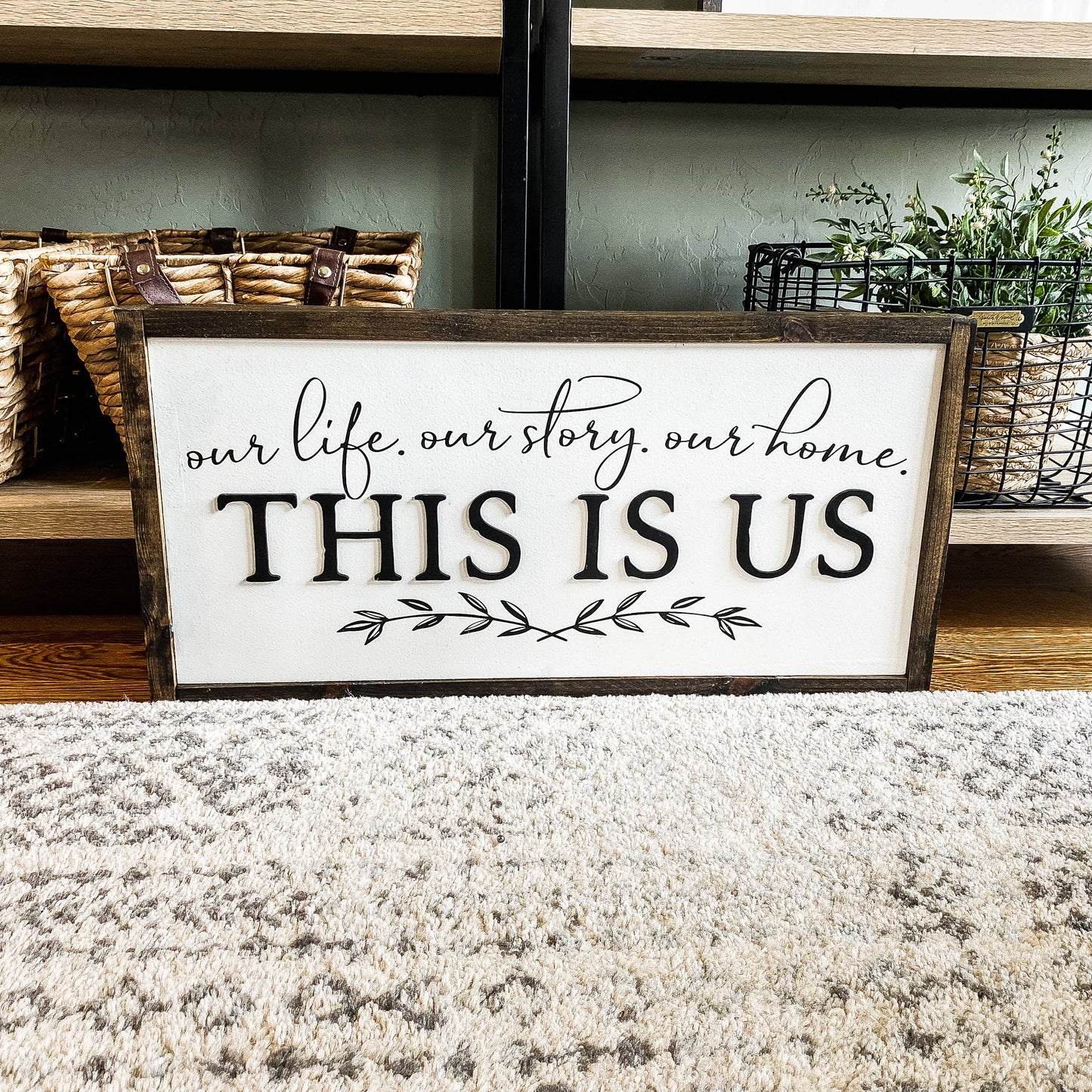 This is Us Laser 3D Wood Sign: Dark Walnut