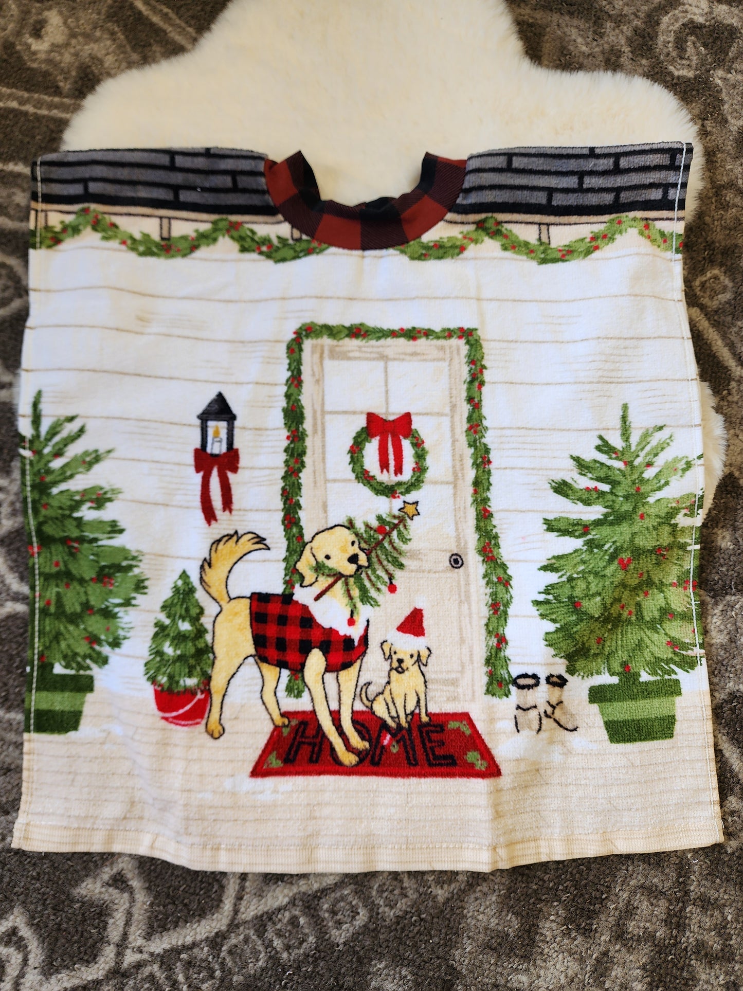 Holiday Pup Towel Bib