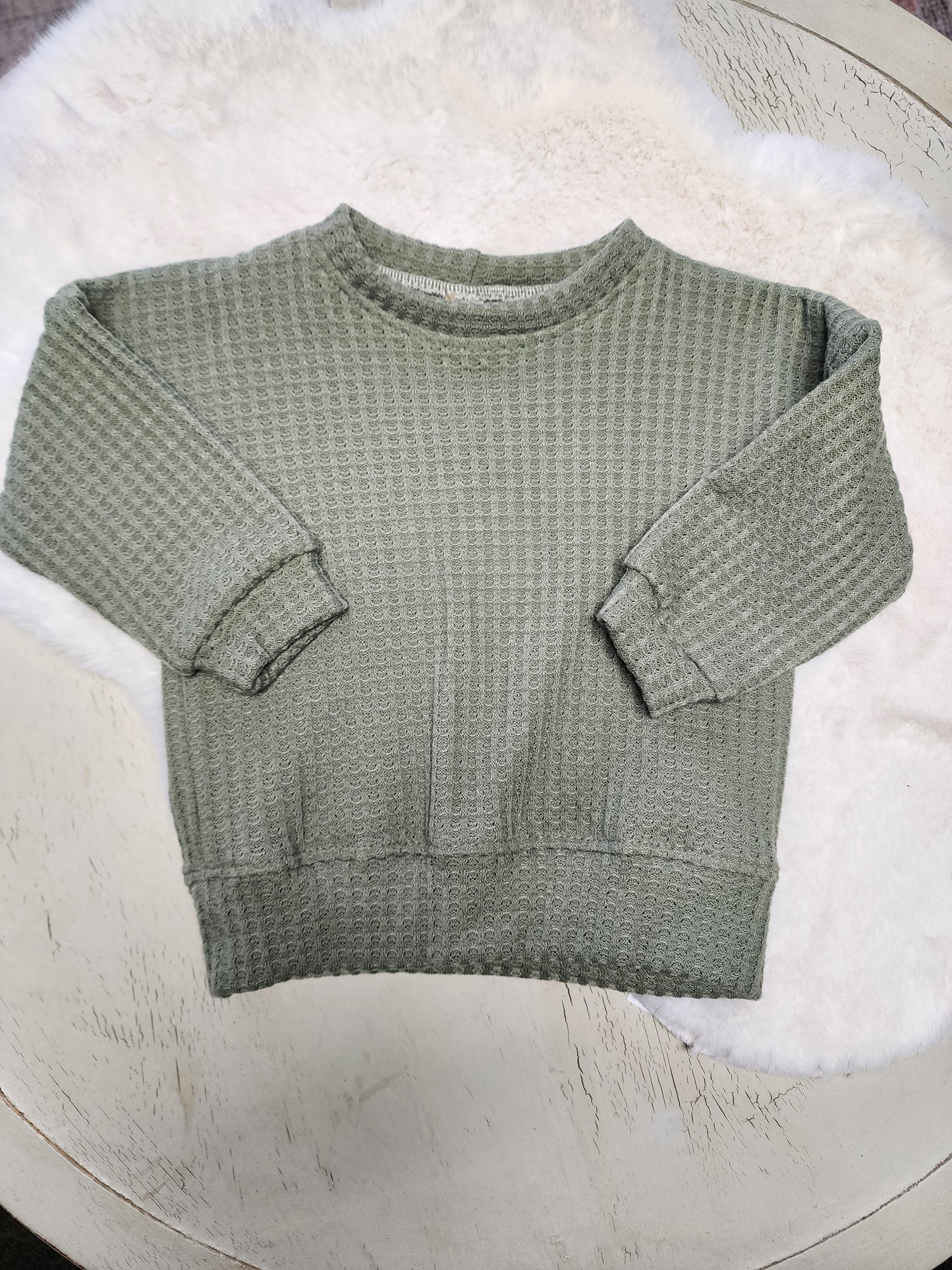 Sage Green Waffle Crewneck