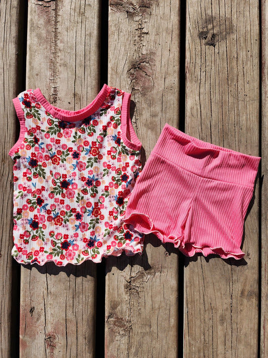 Ribbed Knit Tank Set