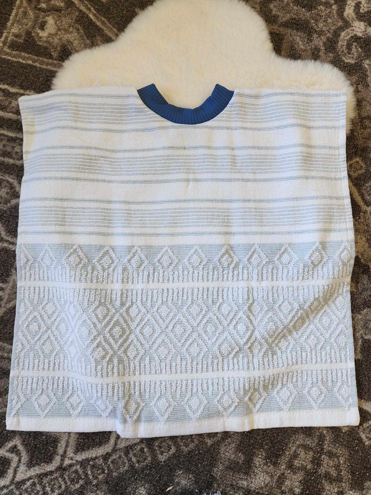 Light Blue Stripe Towel Bib
