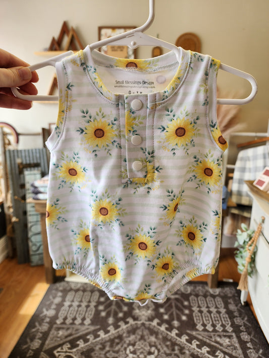 Striped Sunflower Romper