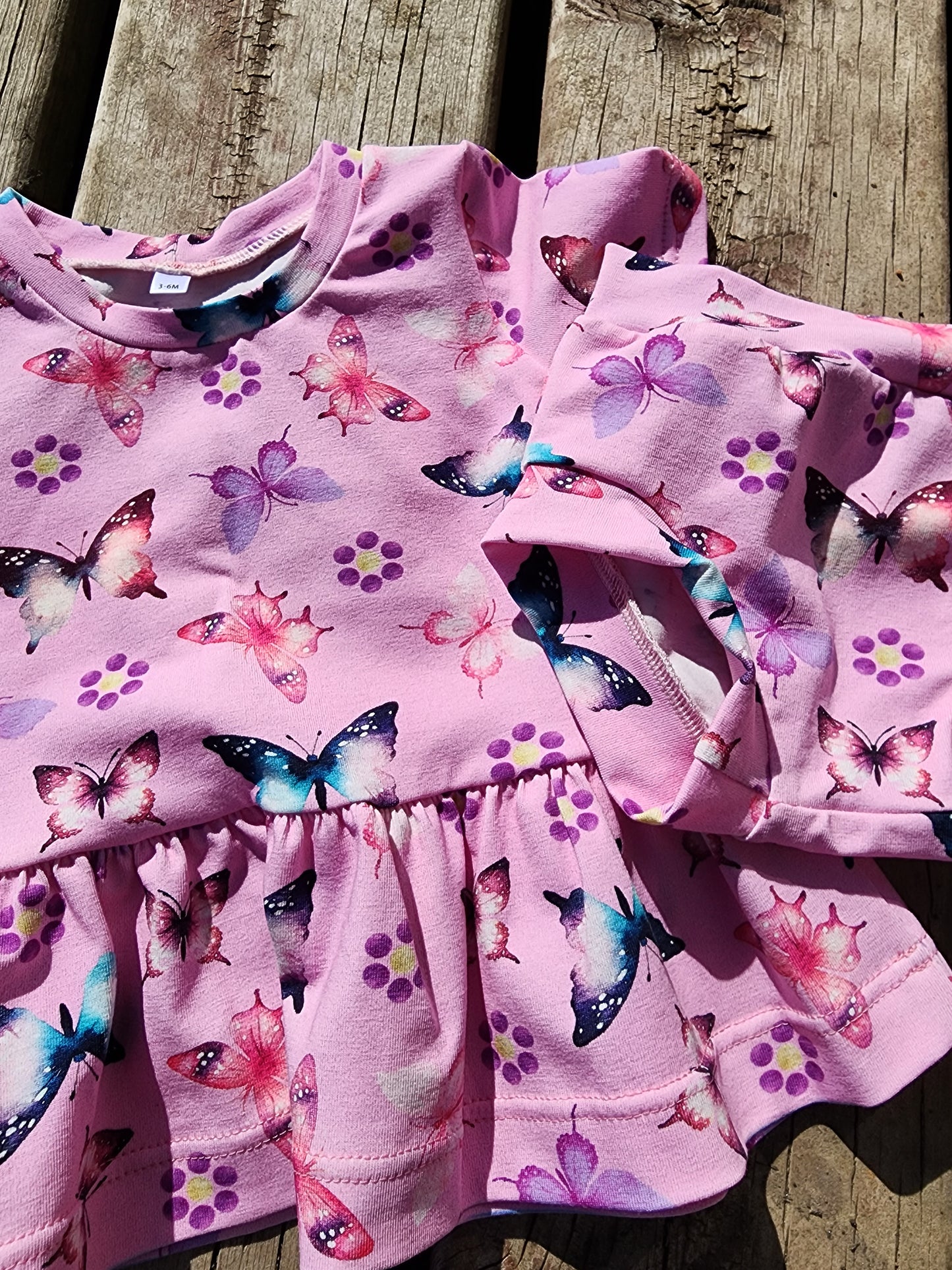 Purple Butterfly Peplum Set