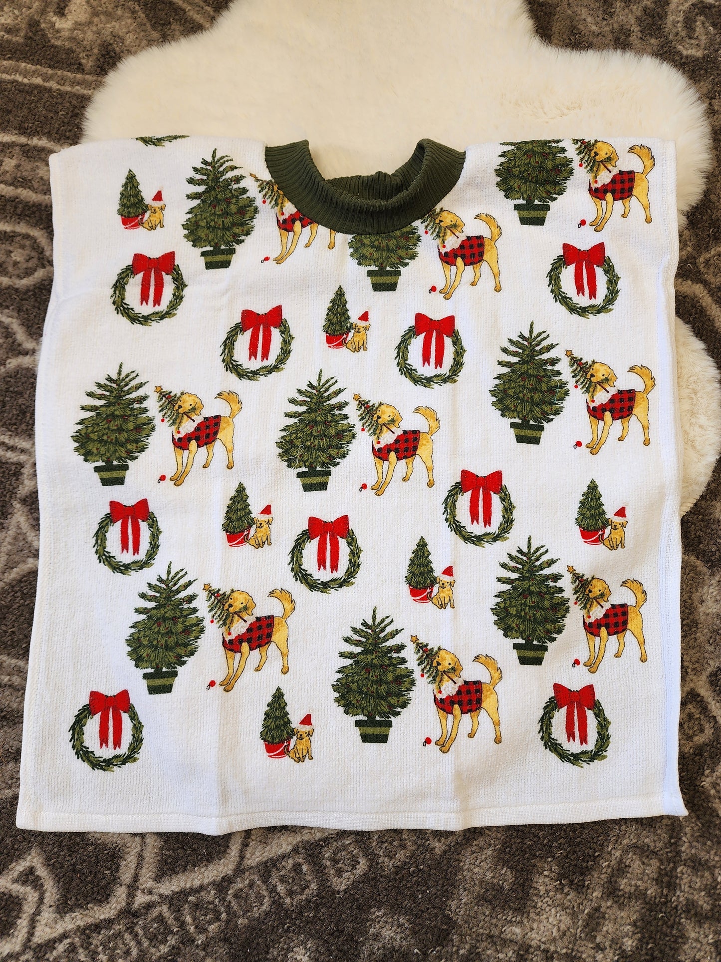 Holiday Pup Towel Bib