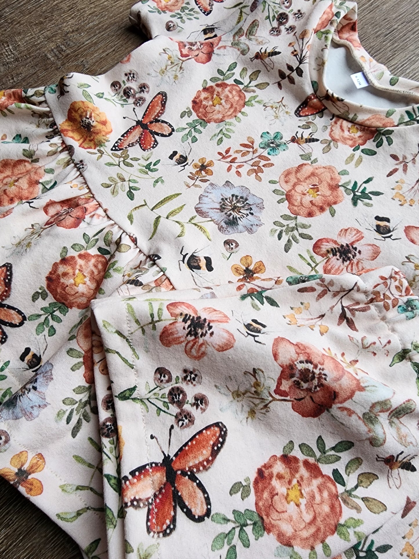 Sweet Floral Butterfly Peplum Set